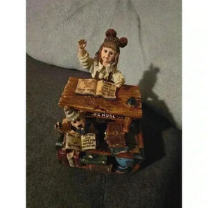 Stephanie with Jim...School Days-Boyds Bears‎ Musical Box- Vintage